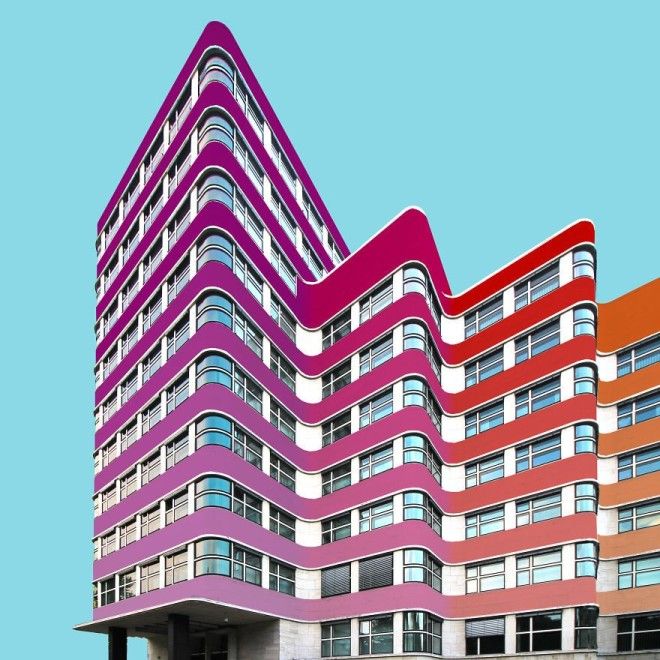 I Got Bored By The Gray Cityscape Of Berlin So I Started To Colorize Buildings With Photoshop