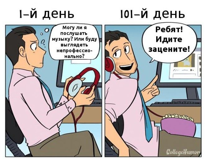 Как отличаются первый и 101-й день наработе