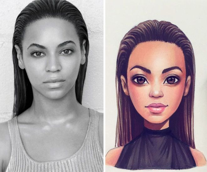 Russian Artist Draws Chic Portraits-cartoons Of Celebrities