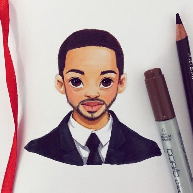 Russian Artist Draws Chic Portraits-cartoons Of Celebrities