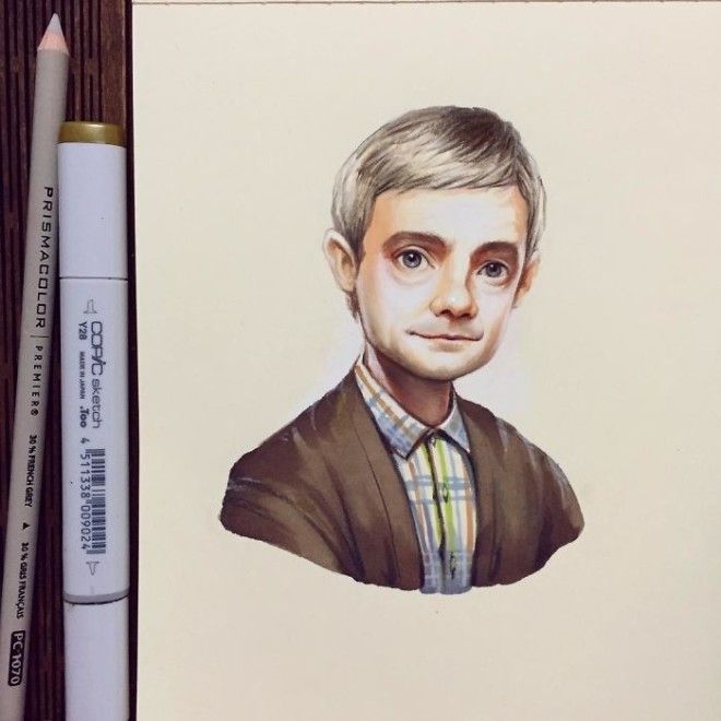 Russian Artist Draws Chic Portraits-cartoons Of Celebrities