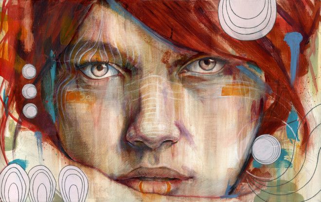 портреты девушек, акрил, масло, Майкл Шапкотт, Michael Shapcott