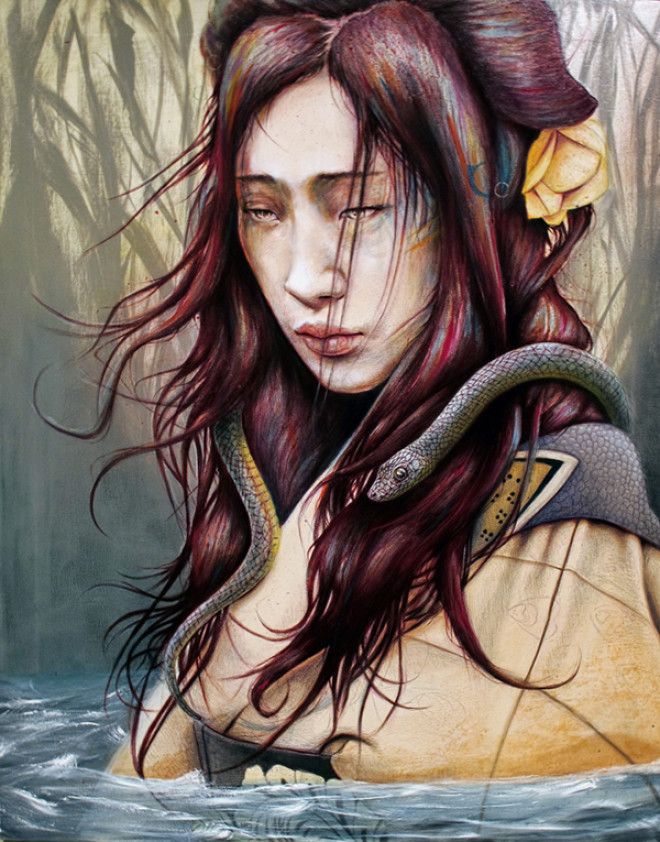 портреты девушек, акрил, масло, Майкл Шапкотт, Michael Shapcott