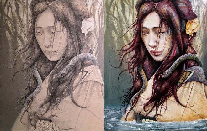 портреты девушек, акрил, масло, Майкл Шапкотт, Michael Shapcott