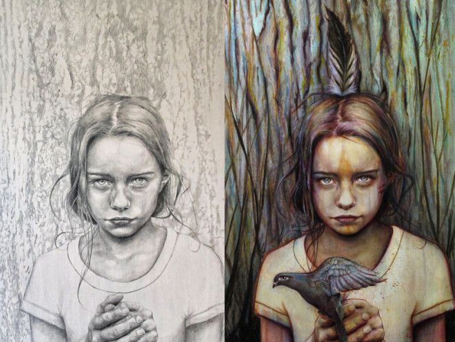 портреты девушек, акрил, масло, Майкл Шапкотт, Michael Shapcott