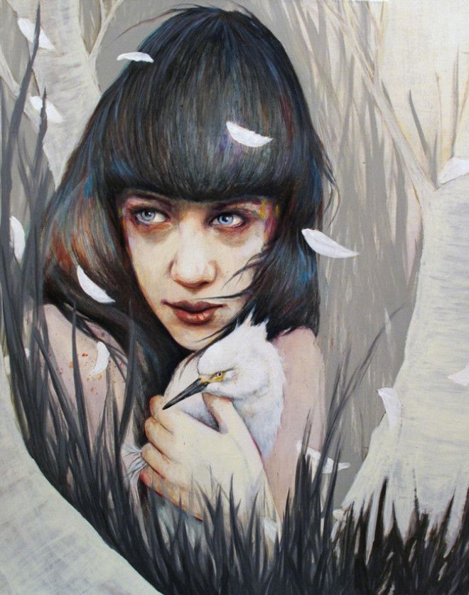 портреты девушек, акрил, масло, Майкл Шапкотт, Michael Shapcott