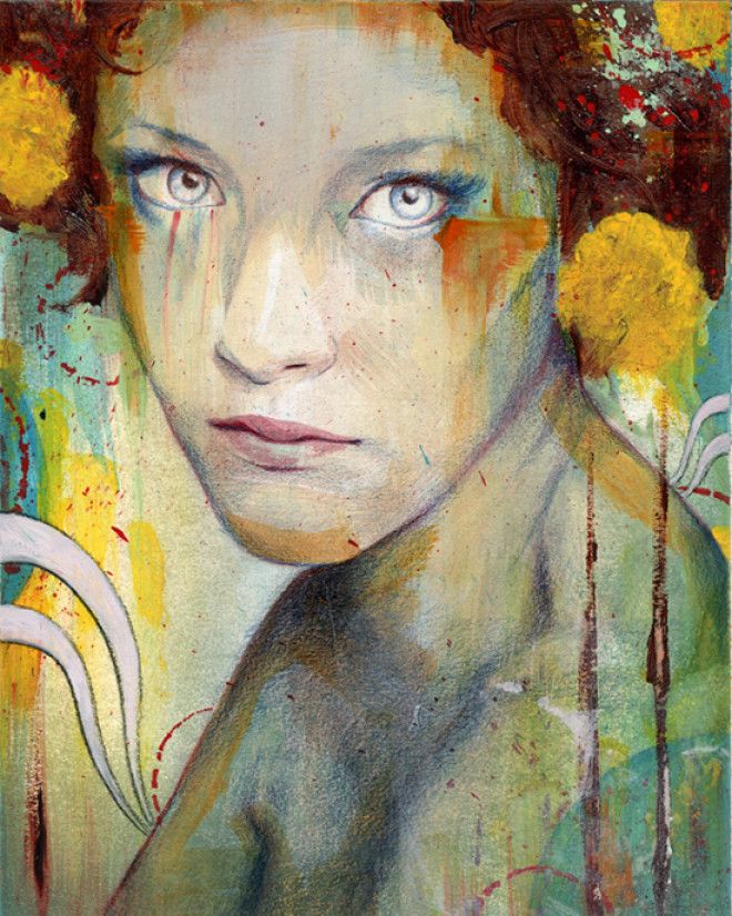 портреты девушек, акрил, масло, Майкл Шапкотт, Michael Shapcott