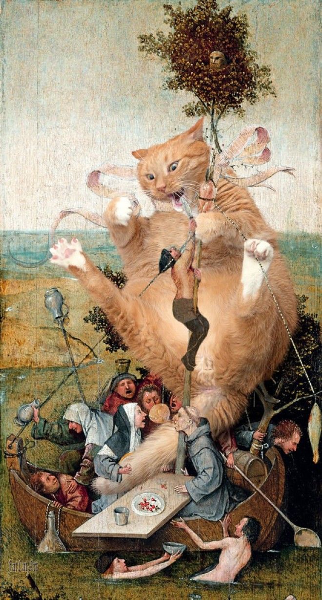 15 известнейших картин на которых неожиданно появился котик
