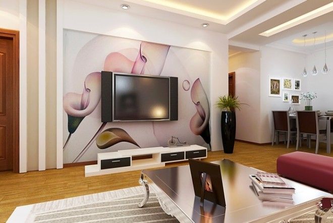 Декоративное панно в зоне для просмотра телевизора - оригинальное решение, которое позволит создать уникальную атмосферу в интерьере гостиной комнаты. 