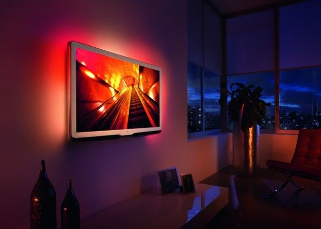 Плазменный экран с необычной автоматической неоновой подсветкой, которая позволит создать просто сказочную атмосферу.