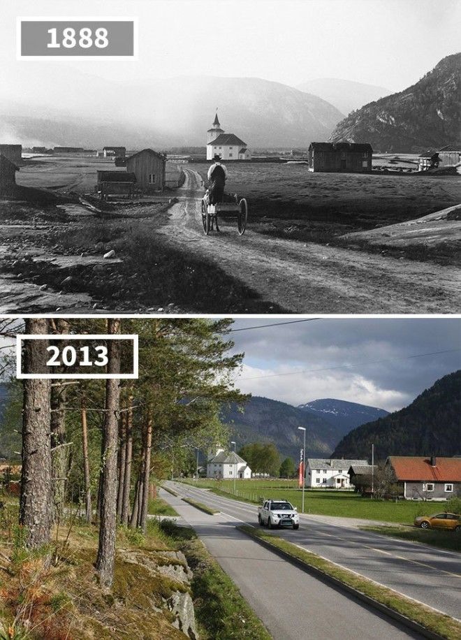 Рюсстад Норвегия 1888 2013 История в фотографиях бег времени города до и после изменения в мире фото фотопроект фотосвидетельства