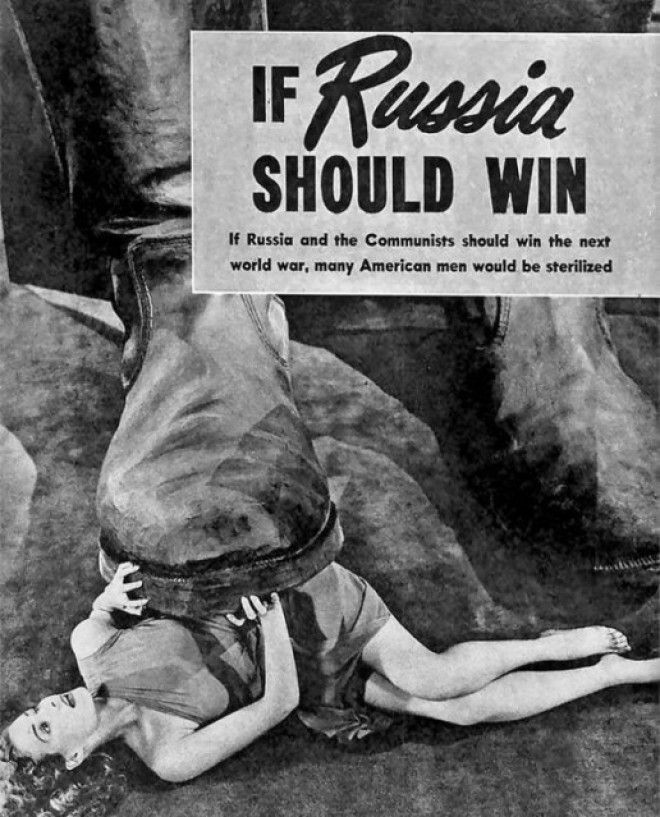 2. «Если Россия одержит победу!» – американский плакат времен Холодной войны... СССР, девушки, история, прикол, факты, юмор