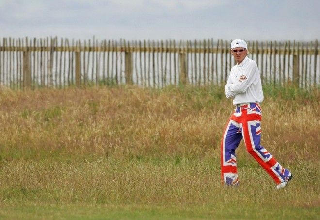 Английский гольфист Иэн Поултер наряды, спорт, спортсмены, юмор