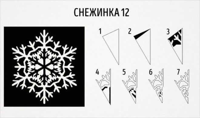20 схем для вырезания снежинок из бумаги новый год, своими руками, снежинки