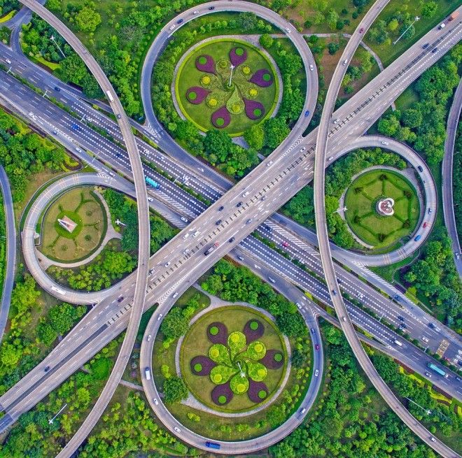 Снимок дорог в китайской провинции Гуандонг