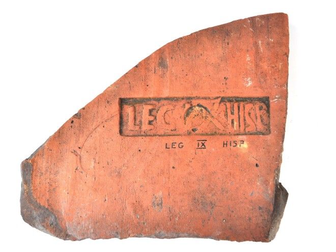 Roman tegula with Legio IX Hispana stamp