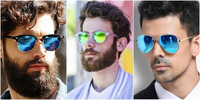Модные мужские очки с цветными зеркальными линзами