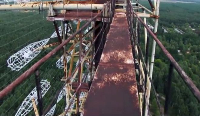 Вид с воздуха на легендарную чернобыльскую «Дугу»