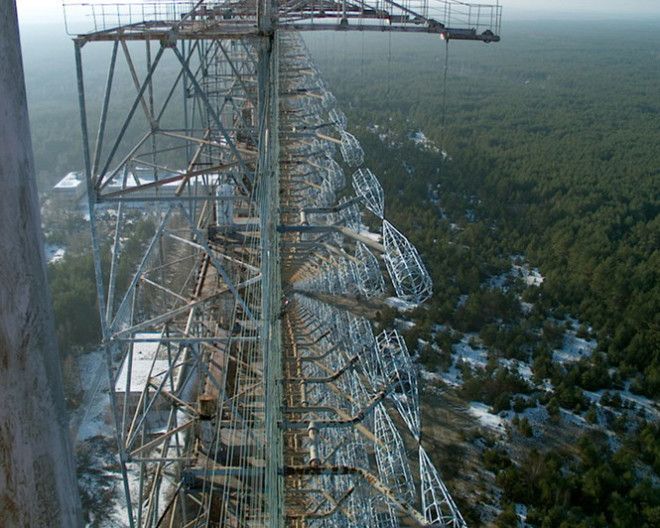 Вид с воздуха на легендарную чернобыльскую «Дугу»