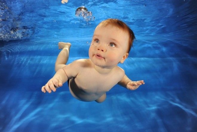 Новорождённые могут самостоятельно плавать