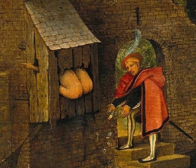 Процесс дефекации на картине средневекового художника Питер Брейгель середина XVI столетия Фото bigpictureru
