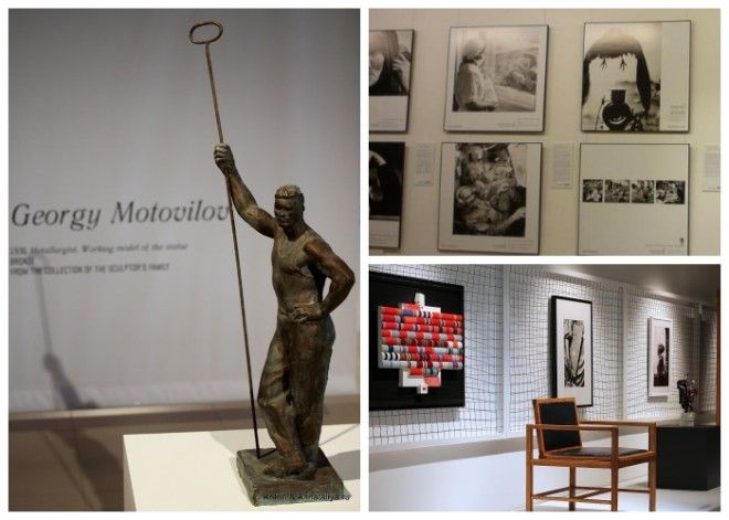 В музее собрана уникальная коллекция скульптур и фотографий, отражающих жизнь советского народа (Монумент «Рабочий и колхозница»).