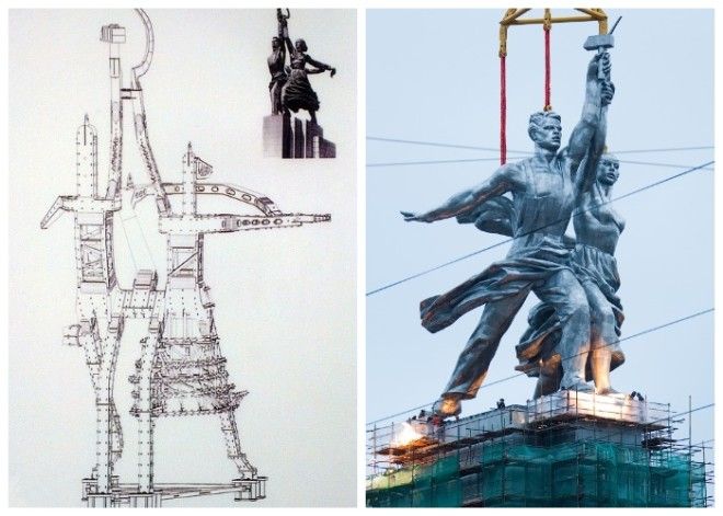 В 2003 году статую «Рабочий и колхозница» разобрали и отправили в НИИ стальных конструкций им. В.А. Кучеренко на реставрацию (Монумент «Рабочий и колхозница»).