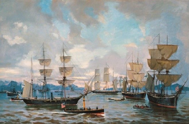 Российский флот у берегов Америки во время Гражданской войны в 1862–63 годах. 