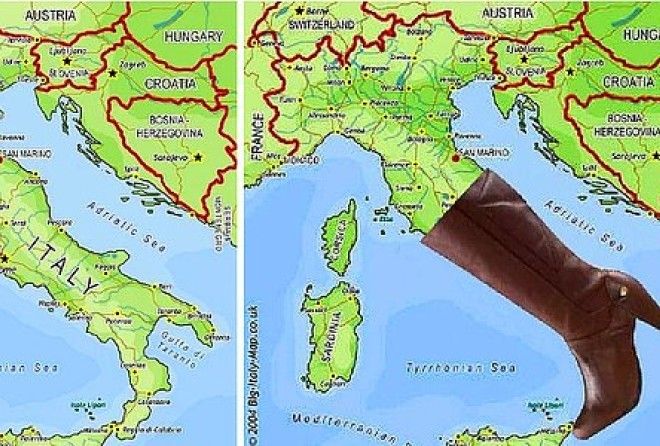 Италия похожа на сапог, а вот на что похожи другие европейские страны